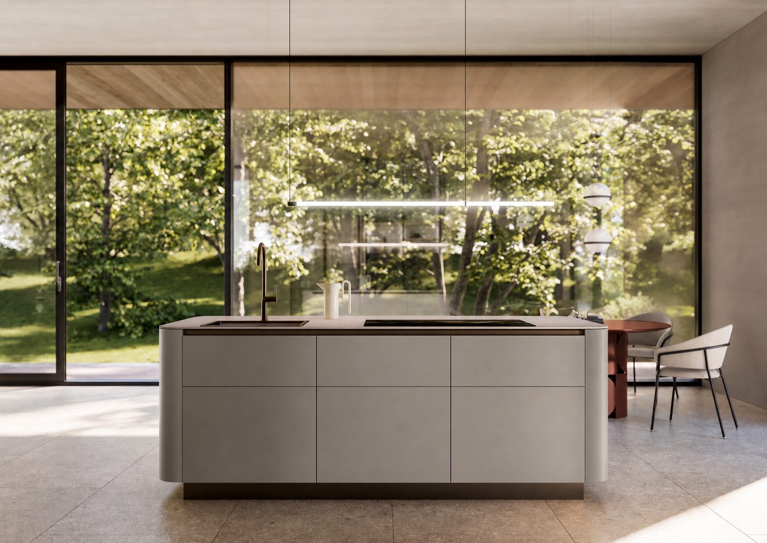 Cuisine avec façade Meturo Satin platine
